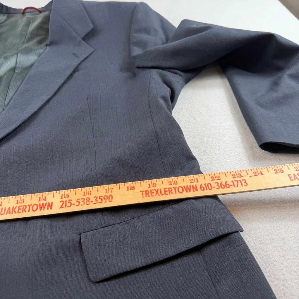 Hart‎ Schaffner Marx Nordstrom Mens 44L Navy Blue Pinstripe Wool Blazer Jacket